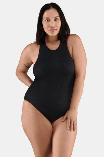 Bacon Bikinis One Piece High Neck One Piece // Black